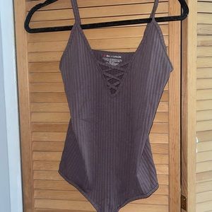 Purple cross detailed bodysuit